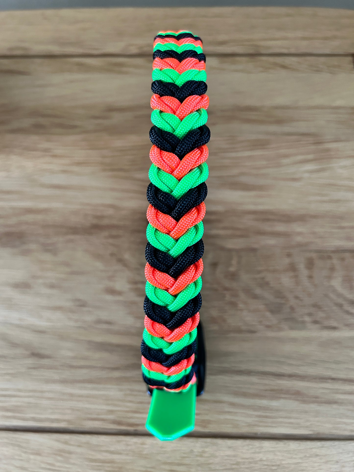 paracord braided collar in neon