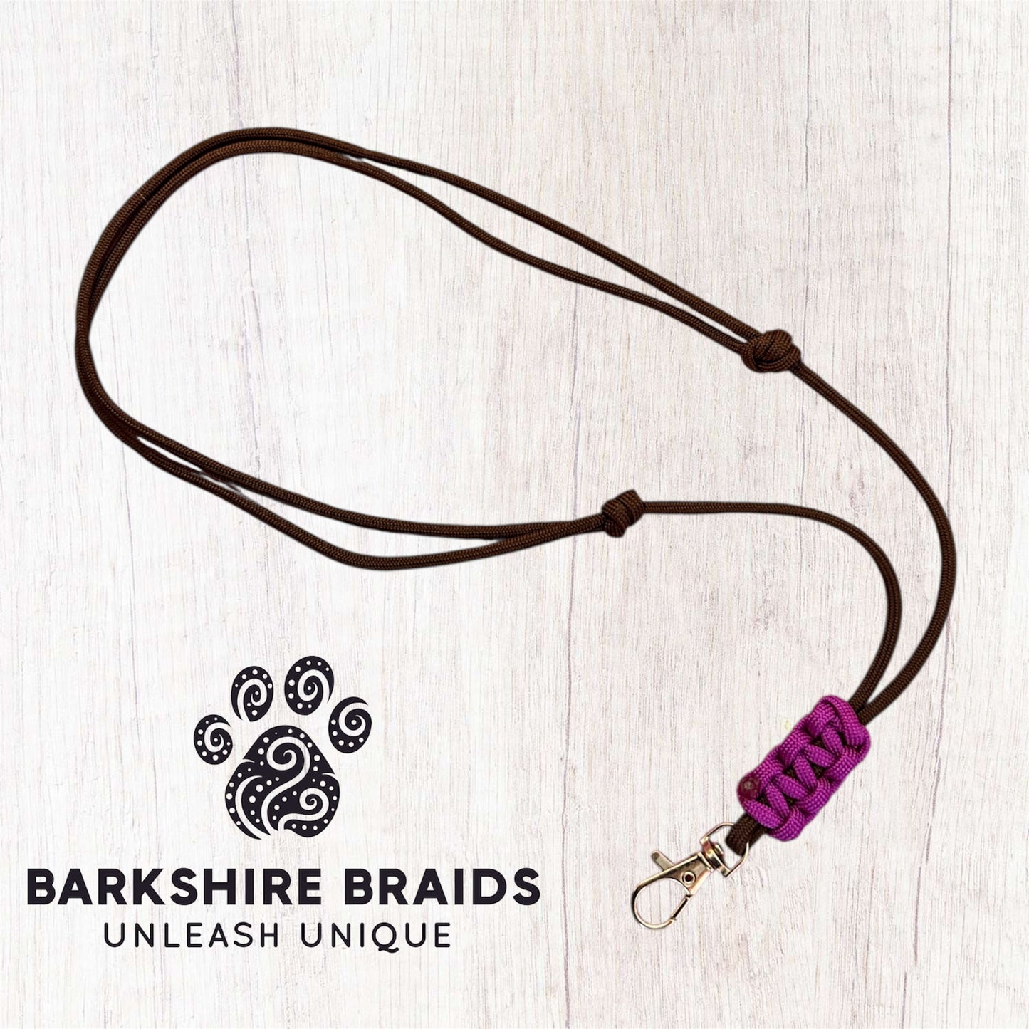 A paracord lanyard with cobra knot detail