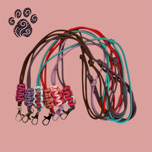 Set of whistle lanyards made from paracord