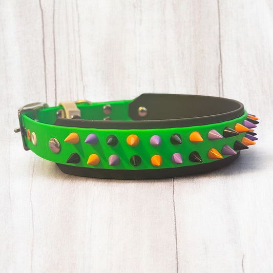 Neon Green Spike Collar - 42cm - 51cm
