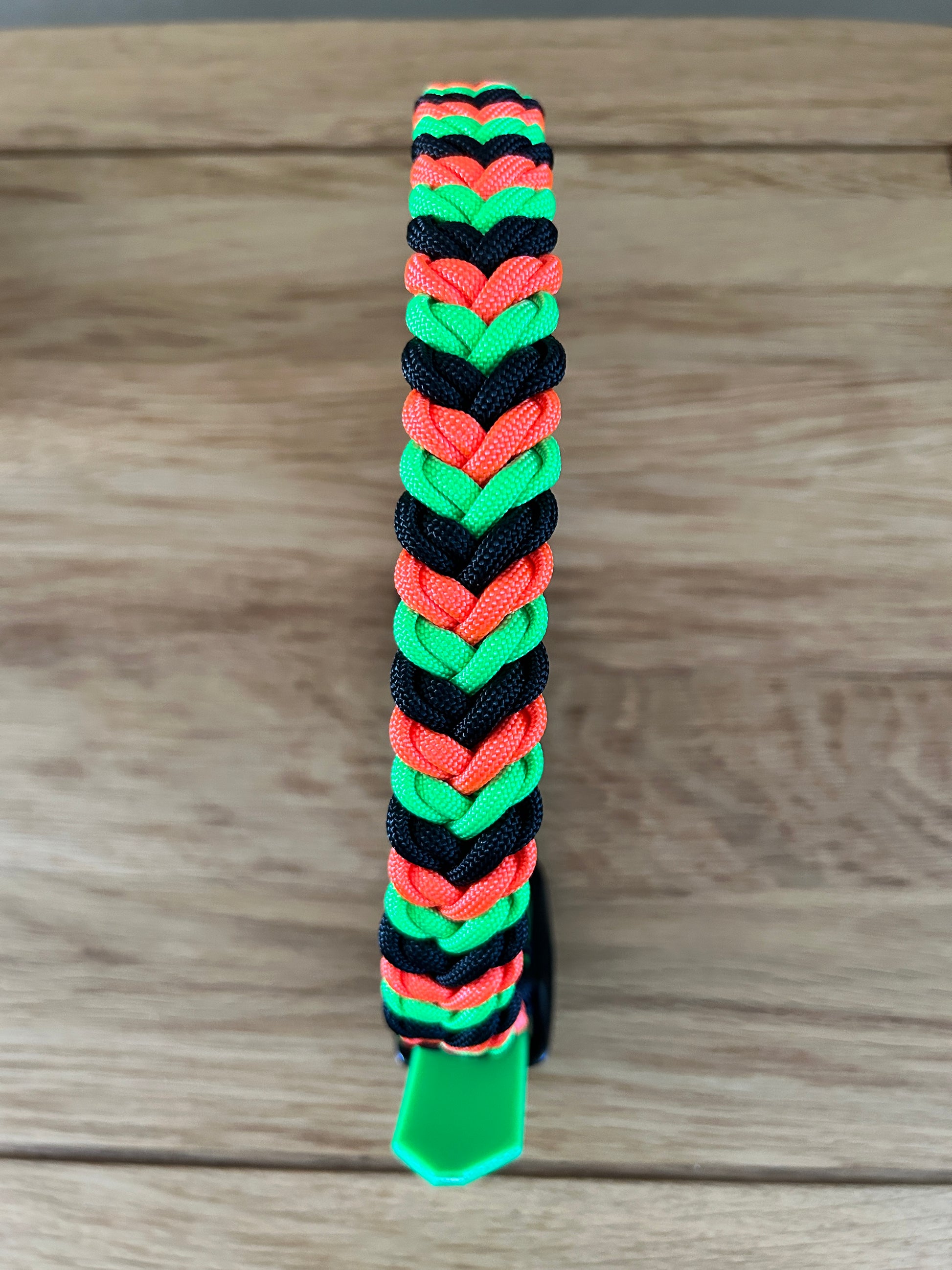 paracord braided collar in neon
